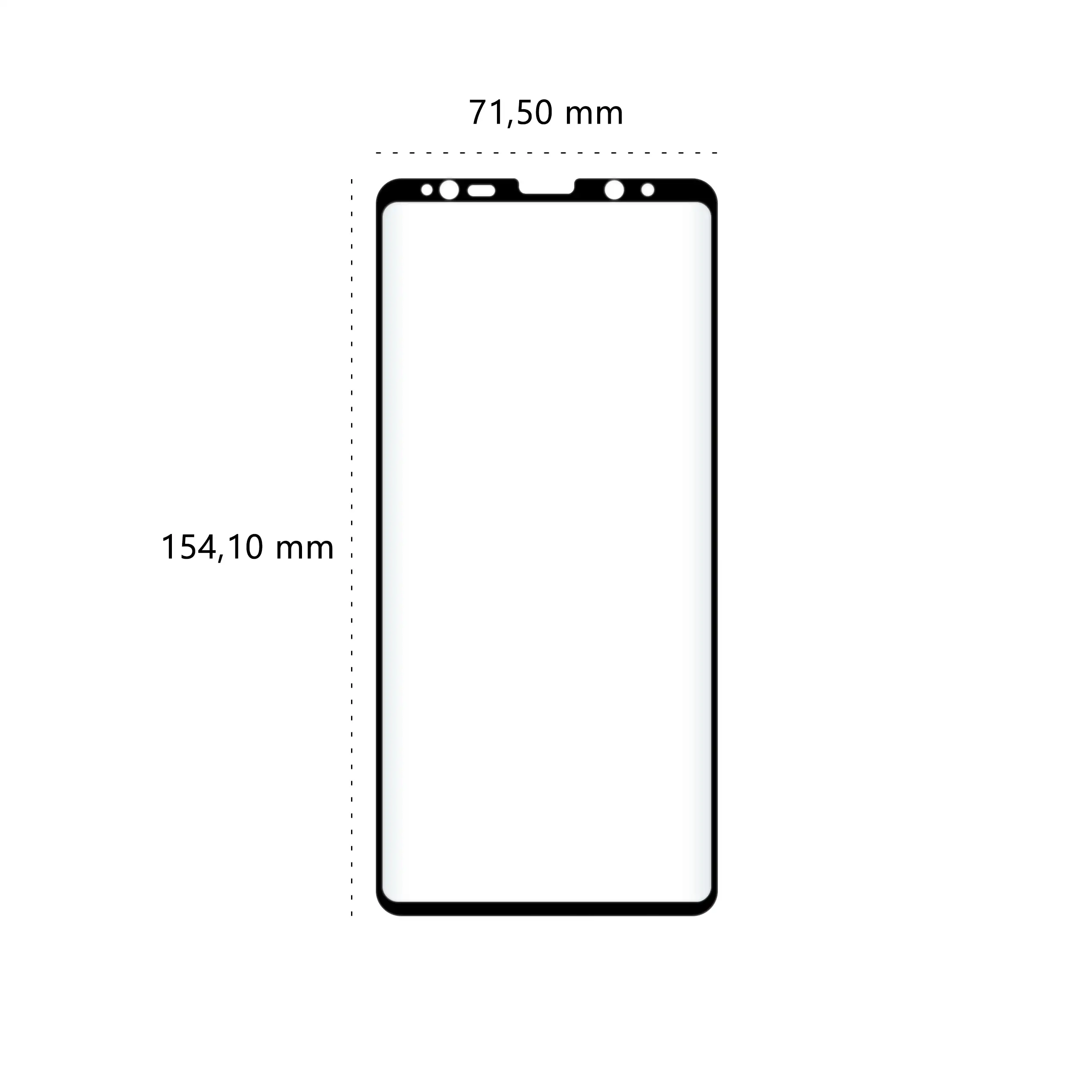 Wymiary szkła hartowanego 3D Polski Banan BananGuard w kolorze czarnym do telefonu Samsung Galaxy Note 8